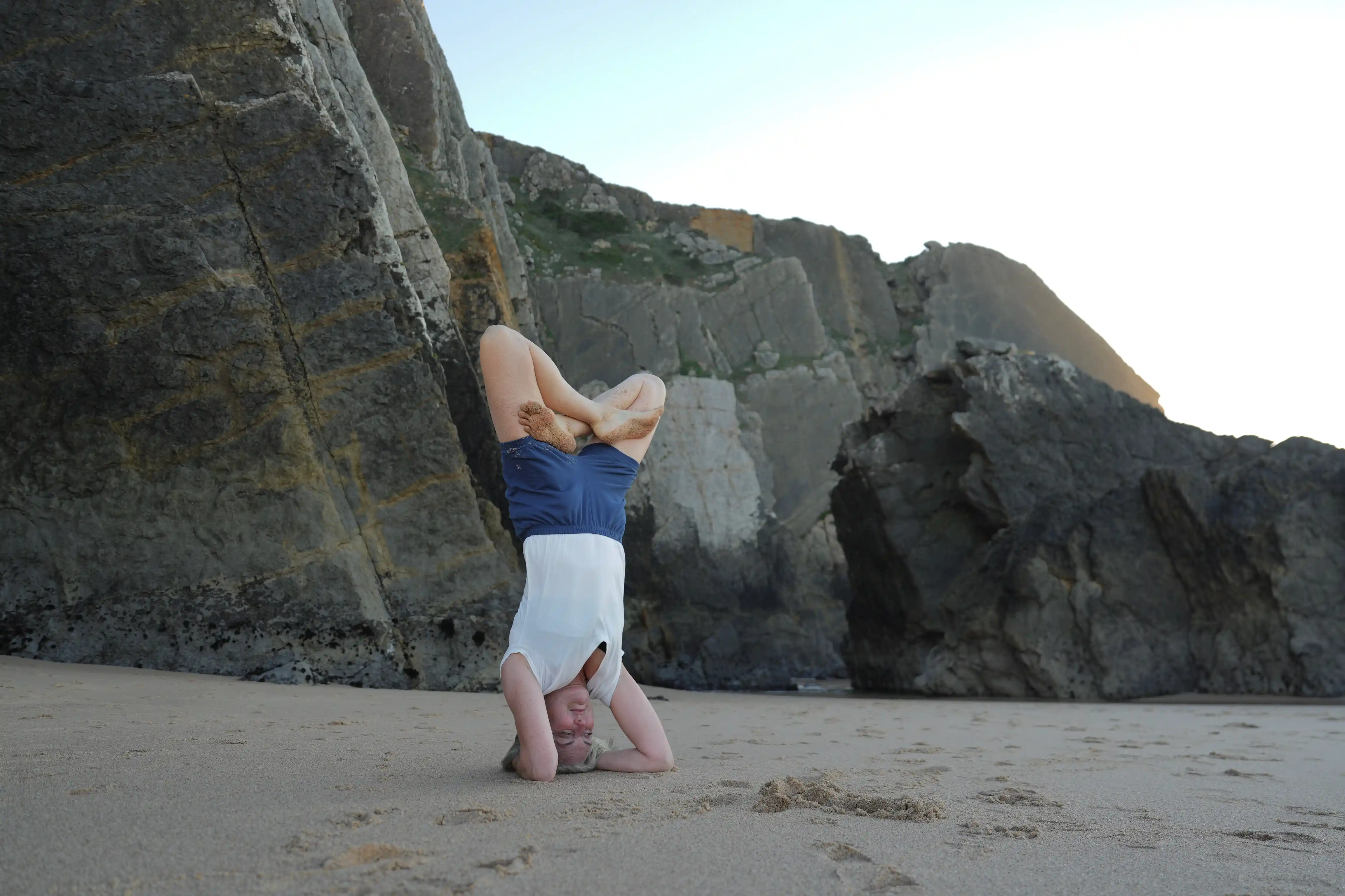 Iyengar Yoga practice by the coast