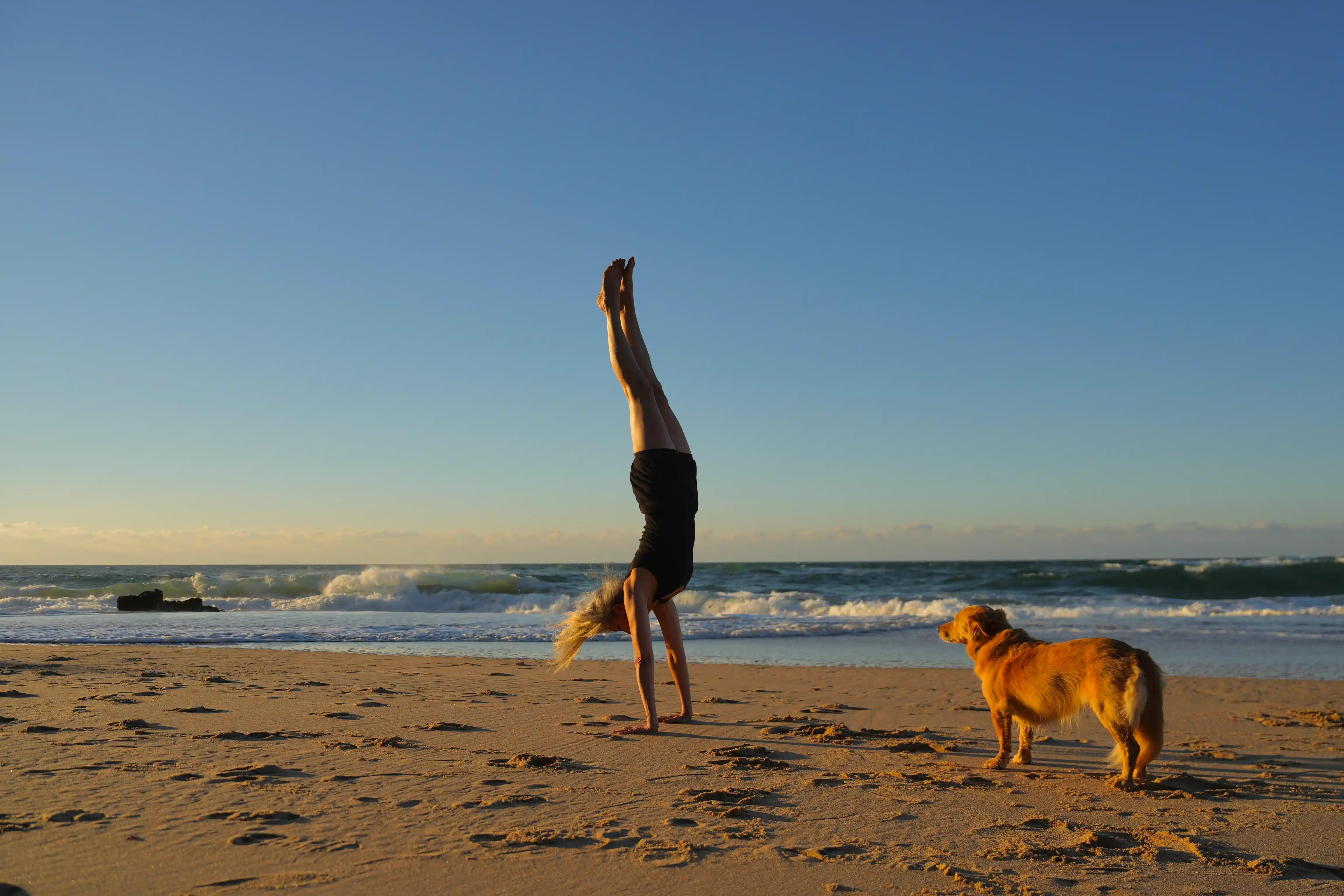 Iyengar Yoga practice by the coast
